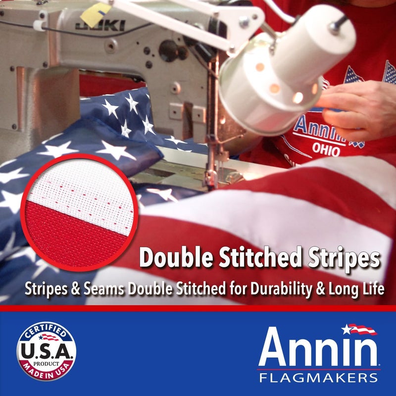 Annin Flagmakers American Flag Nylon SolarGuard Nyl-Glo - 4' x 6' Durable U.S. Flag with Sewn Stripes and Embroidered Stars - Image 5